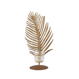 PTMD Camille Tealight Feather - 14 x 11.5 x 29 cm - Metal - Copper
