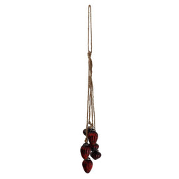 PTMD George Christmas Pendant Ornaments - 3 x 3 x 3 cm - Glass - Red