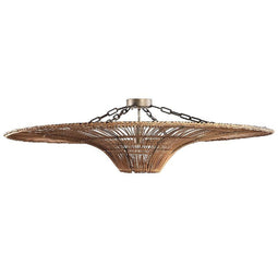 PTMD Hanging lamp Kiala - 102x102x28 cm - Rattan - Brown