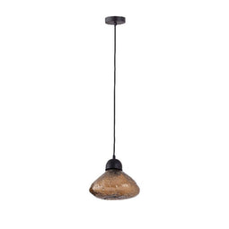 PTMD Hanging Lamp Anna - 25x25x24 cm - Glass - Brown