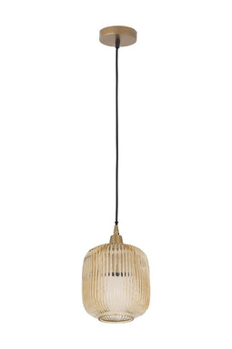 PTMD Juliet Hanging Lamp - 20 x 20 x 26 cm - Glass - Gold