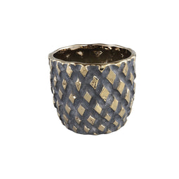 PTMD Juney Flowerpot - 14 x 14 x 13 cm - Ceramic - Gold