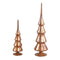 PTMD Christmas decoration Tree Frieden - 8x8x28 cm - Glass - Copper