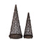 PTMD Christmas decorations Tree Martin - 18x18x48 cm - Iron - Brass - Set of 2