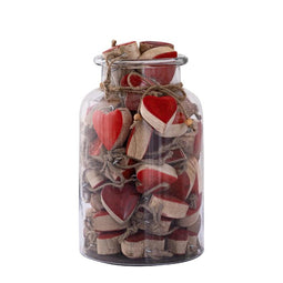 PTMD Christmas decoration Heart Mordane - 16x16x26 cm - Wood - Red