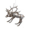 PTMD Christmas decoration Reindeer Kioga - 12x4x12 cm - Plastic - Silver - Set of 4