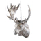 PTMD Christmas decoration Reindeer Kioga - 12x4x12 cm - Plastic - Silver - Set of 4