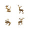 PTMD Christmas decoration Reindeer Kioga - 12x4x12 cm - Plastic - Gold - Set of 4
