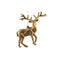 PTMD Christmas decoration Reindeer Kioga - 12x4x12 cm - Plastic - Gold - Set of 4