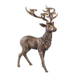 PTMD Christmas decoration Reindeer Khary - 53x38x81 cm - Aluminum - Brass
