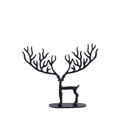 PTMD Christmas decoration Reindeer Sandor - 34x8x24 cm - Aluminum - Black