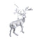 PTMD Christmas decoration Reindeer Kioga - 12x4x12 cm - Plastic - White - Set of 4