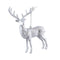PTMD Christmas decoration Reindeer Kioga - 12x4x12 cm - Plastic - White - Set of 4
