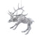 PTMD Christmas decoration Reindeer Kioga - 12x4x12 cm - Plastic - White - Set of 4