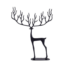 PTMD Christmas decoration Reindeer Sandor - 52x10x48 cm - Aluminum - Black