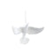 PTMD Christmas decoration Bird Jabber - 14x4x19 cm - Plastic - White - Set of 4
