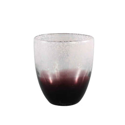 PTMD Leno Round Tealight - H15 x Ø13 cm - Glass - Red