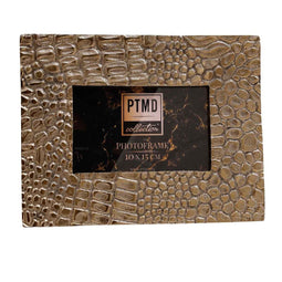 PTMD Nile Rectangular Photo Frame - 23.5 x 1 x 18 cm - Aluminum - Gold