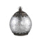 PTMD Nordy LED lantern - glass with metal - H 15 x Ø 11.5 cm. - Silver