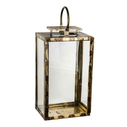 PTMD Rectangular Lantern - 18 x 21 x 48 cm - Aluminum - Gold