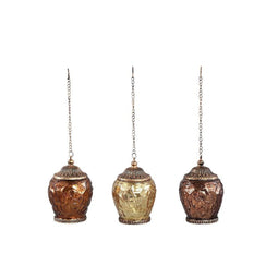 PTMD Table lamp Olare - 9x9x14 cm - Glass - Multi-colored - Set of 3