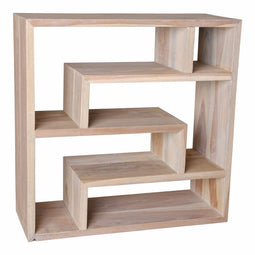 PTMD Tarrin gray wooden wall rack square size in cm: 50 x 20 x 50