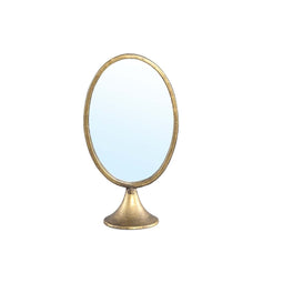PTMD Thimes Oval Mirror on Foot - 18.5 x 11 x 33 cm - Metal - Gold