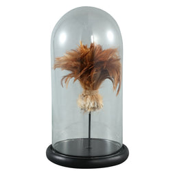 PTMD Zepp Glass Bell Jar - 18 x 18 x 32 cm - Glass - Brown
