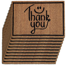 SVJ Doormat ''Thank You'' Rectangular - 40x60 cm - Brown - Set of 10