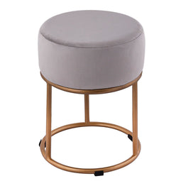 SVJ Stool Round - 32 x 32 x 42 cm - Iron/Polyester - Light gray