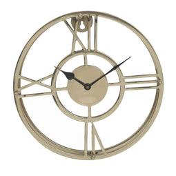 PTMD Emila Round Clock - 30 x 5 x 30 cm - Stainless steel - Gold