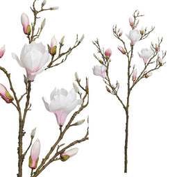 PTMD Artificial Magnolia Flower Branch - 70 x 40 x 130 cm - Light pink