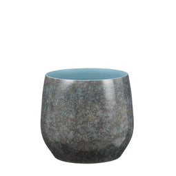 Mica Decorations oliver round flower pot blue size in cm: 26 x 29