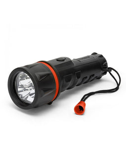 Velamp LED rubber flashlight, 3 LEDs, waterproof, with wrist strap, batteries included