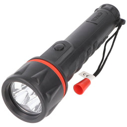 Velamp LED rubber flashlight, 3 LEDs, waterproof, with wrist strap, batteries included