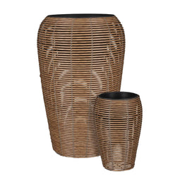 Mica Decorations Cesena Planter - H70xØ45 cm - Brown - Set of 2