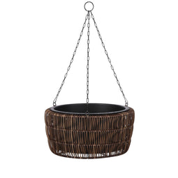 Mica Decorations Peta Hanging Planter - H17xØ36 cm - Dark brown