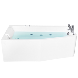 Beliani TALITA - Corner bath whirlpool - White - 170 x 80 cm - Acrylic