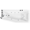 Beliani TALITA - Corner bath whirlpool - White - 170 x 80 cm - Acrylic