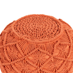 Beliani BERKANE - Pouf - Orange - 40 cm - Cotton