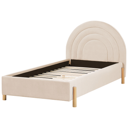 Beliani ANET - Bed - Beige - 90 x 200 cm - Velvet