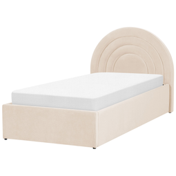 Beliani ANET - Bed with storage space - Beige - 90 x 200 cm - Velvet
