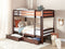 Beliani REGAT - Bunk bed with storage space - Dark brown - 90 x 200 - Pine wood