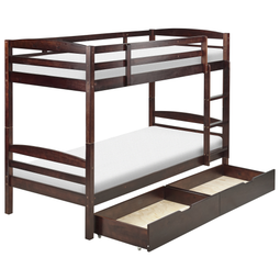 Beliani REGAT - Bunk bed with storage space - Dark brown - 90 x 200 - Pine wood