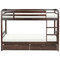 Beliani REGAT - Bunk bed with storage space - Dark brown - 90 x 200 - Pine wood