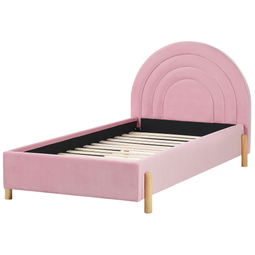Beliani ANET - Bed - Pink - 90 x 200 cm - Velvet