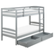 Beliani REGAT - Bunk bed with storage space - Gray - 90 x 200 - Pine wood