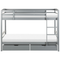 Beliani REGAT - Bunk bed with storage space - Gray - 90 x 200 - Pine wood