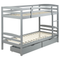 Beliani REGAT - Bunk bed with storage space - Gray - 90 x 200 - Pine wood