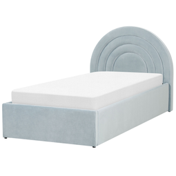 Beliani ANET - Bed with storage space - Light blue - 90 x 200 cm - Velvet